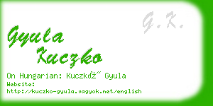 gyula kuczko business card